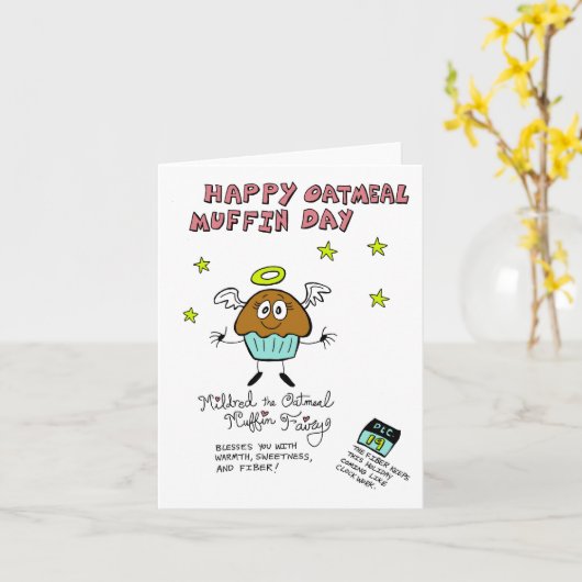 Oatmeal Muffin Day Greeting Card Karte (Gelbe Blume)