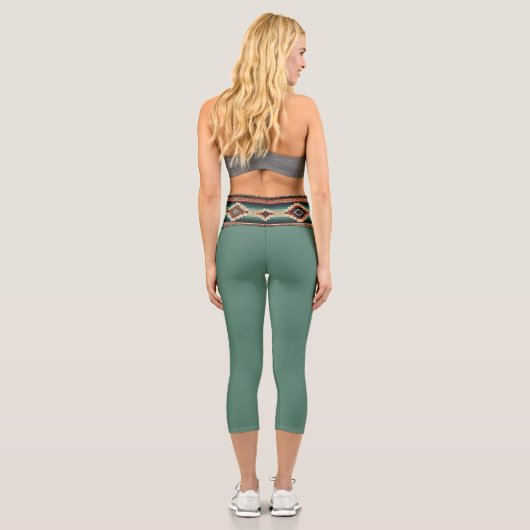 “OAXACA BAND / MOSS” High-Waisted Capris  (Rückseite)