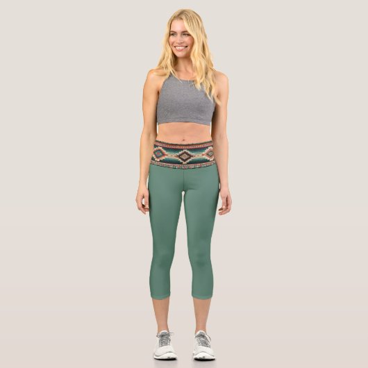 “OAXACA BAND / MOSS” High-Waisted Capris  (Vorderseite)