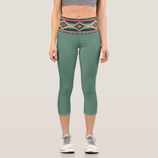 “OAXACA BAND / MOSS” High-Waisted Capris  (Vorderseite)