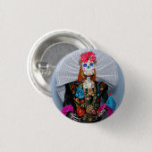 Oaxaca Calavera Catrina Tehuana Button (Vorne & Hinten)