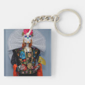 Oaxaca Calavera Catrina Tehuana Schlüsselanhänger (Rückseite)