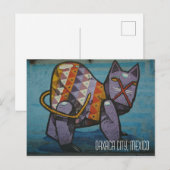 Oaxaca City Mexico, Katzenlokal Postkarte (Vorne/Hinten)