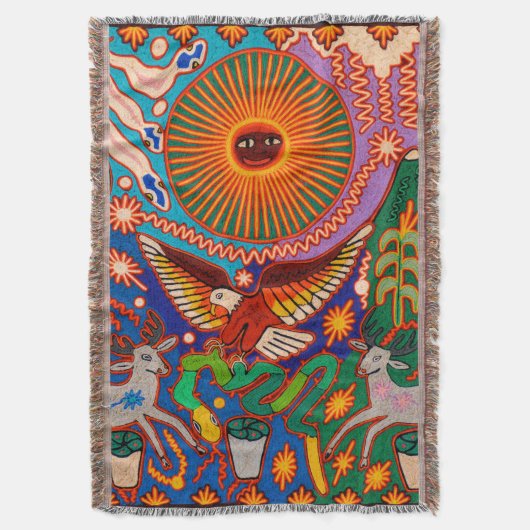 Oaxaca Mexico Maya Tribal Art Boho Reisen Decke (Vorderseite Vertikal)