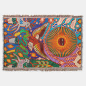 Oaxaca Mexico Maya Tribal Art Boho Reisen Decke (Vorderseite)