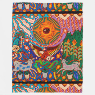 Oaxaca Mexico Maya Tribal Art Boho Reisen Fleecedecke