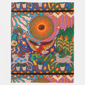 Oaxaca Mexico Maya Tribal Art Boho Reisen Fleecedecke