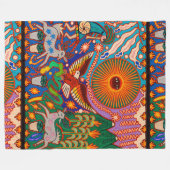 Oaxaca Mexico Maya Tribal Art Boho Reisen Fleecedecke (Vorderseite (Horizontal))