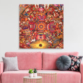 Oaxaca Mexico Maya Tribal Art Boho Reisen Leinwanddruck (Insitu (Wohnzimmer))