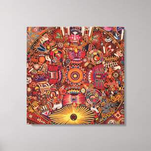 Oaxaca Mexico Maya Tribal Art Boho Reisen Leinwanddruck