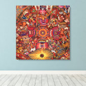 Oaxaca Mexico Maya Tribal Art Boho Reisen Leinwanddruck (Insitu (Holzboden))