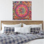 Oaxaca Mexico Maya Tribal Art Boho Reisen Leinwanddruck (Insitu (Schlafzimmer))