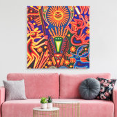 Oaxaca Mexico Maya Tribal Art Boho Reisen Leinwanddruck (Insitu (Wohnzimmer))