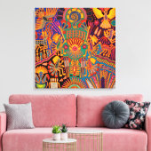 Oaxaca Mexico Maya Tribal Art Boho Reisen Leinwanddruck (Insitu (Wohnzimmer))