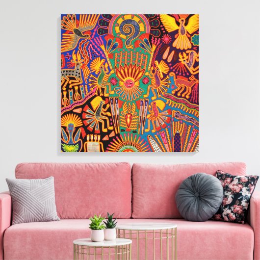 Oaxaca Mexico Maya Tribal Art Boho Reisen Leinwanddruck (Insitu (Wohnzimmer))