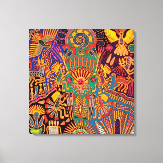 Oaxaca Mexico Maya Tribal Art Boho Reisen Leinwanddruck (Vorderseite)