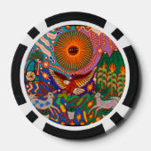 Oaxaca Mexico Maya Tribal Art Boho Reisen Pokerchips (Rückseite)