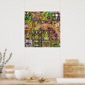 Oaxaca Mexico Maya Tribal Art Boho Reisen Poster (Küche)
