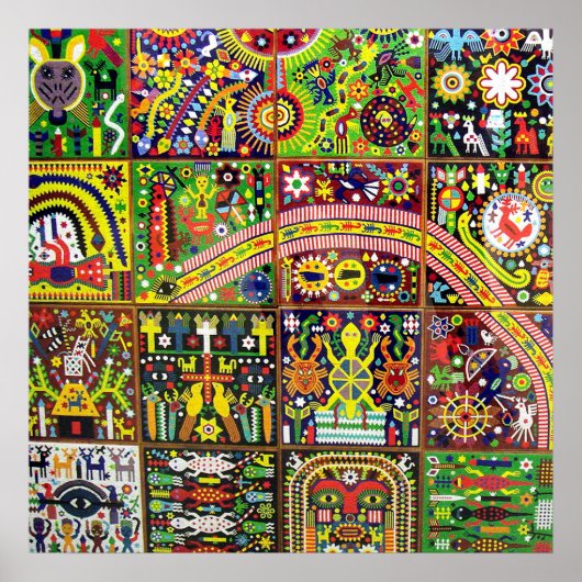 Oaxaca Mexico Maya Tribal Art Boho Reisen Poster (Vorne)