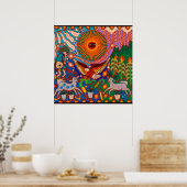 Oaxaca Mexico Maya Tribal Art Boho Reisen Poster (Küche)