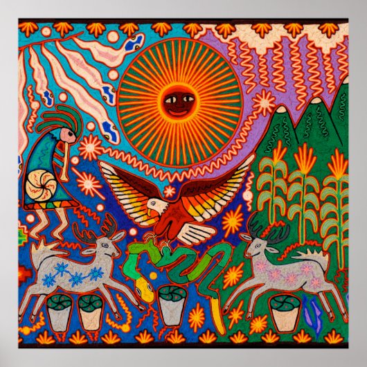 Oaxaca Mexico Maya Tribal Art Boho Reisen Poster (Vorne)