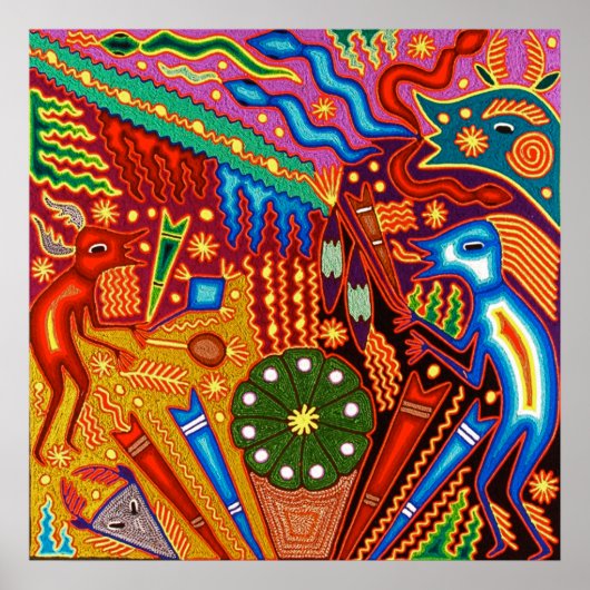 Oaxaca Mexico Maya Tribal Art Boho Reisen Poster (Vorne)