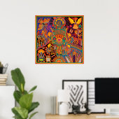 Oaxaca Mexico Maya Tribal Art Boho Reisen Poster (Heimbüro)
