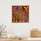 Oaxaca Mexico Maya Tribal Art Boho Reisen Poster (Küche)