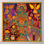 Oaxaca Mexico Maya Tribal Art Boho Reisen Poster (Vorne)