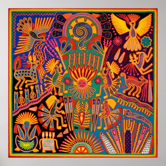 Oaxaca Mexico Maya Tribal Art Boho Reisen Poster (Vorne)