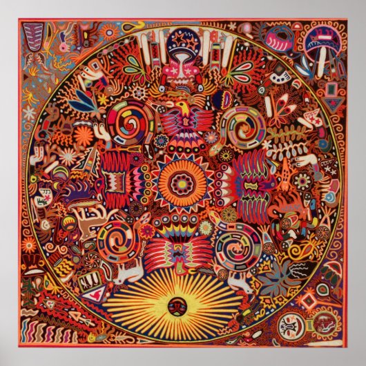 Oaxaca Mexico Maya Tribal Art Boho Reisen Poster (Vorne)