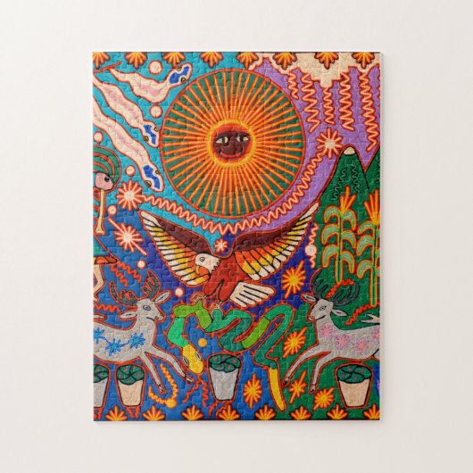Oaxaca Mexico Maya Tribal Art Boho Reisen Puzzle (Vertikal)