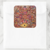 Oaxaca Mexico Maya Tribal Art Boho Reisen Quadratischer Aufkleber (Tasche)