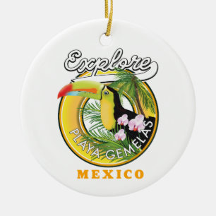 Oaxaca Mexico Reise Logo Keramik-Ornament Keramik Ornament