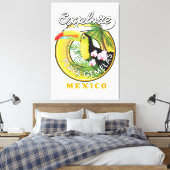 Oaxaca Mexico Reiselogo Canvas Print Leinwanddruck (Insitu (Schlafzimmer))