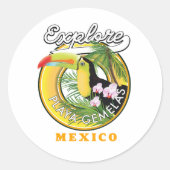 Oaxaca Mexico Reiselogo Classic Round Sticker (Vorderseite)