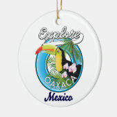 Oaxaca Mexico Reiselogo Keramik Ornament (Links)