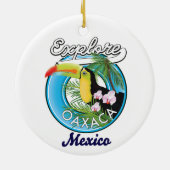 Oaxaca Mexico Reiselogo Keramik Ornament (Hinten)