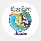 Oaxaca Mexico Reiselogo Runder Aufkleber (Vorderseite)