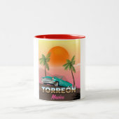 Oaxaca Mexico Reiseplakat Zweifarbige Tasse (Mittel)