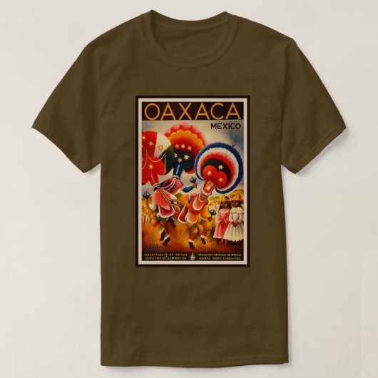 Oaxaca Mexico Retro Travel Ad T-Shirt (Design vorne)