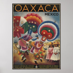Oaxaca Mexico Vintage Travel Poster und Retro Prin