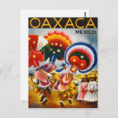 Oaxaca Mexico Vintage Travel Poster Zurück Postkarte (Vorne/Hinten)