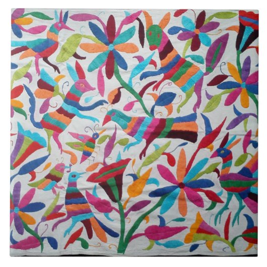 Oaxaca Mexikanisch Mayan Hispanic Ethnic Boho Fliese (Vorderseite)