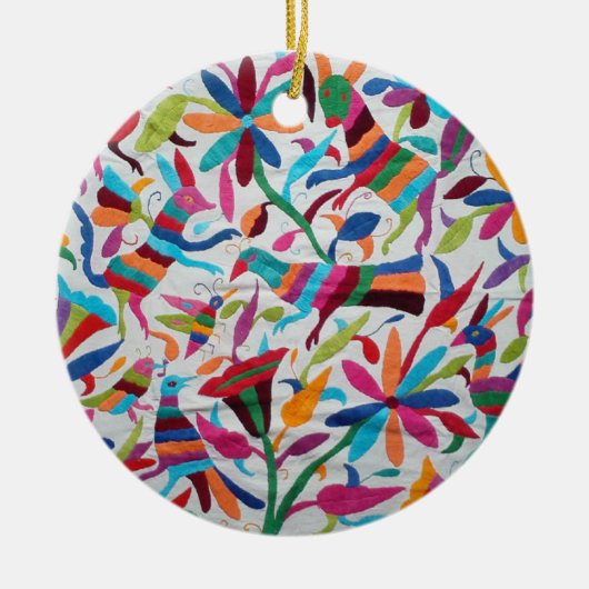 Oaxaca Mexikanisch Mayan Hispanic Ethnic Boho Keramikornament (Vorne)