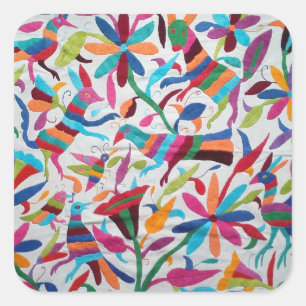 Oaxaca Mexikanisch Mayan Hispanic Ethnic Boho Quadratischer Aufkleber