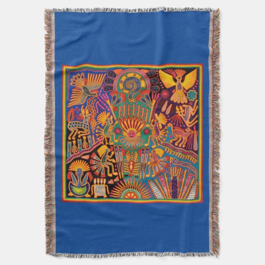 Oaxaca Mexiko mexikanischer Mayan Aztec Tribal Art Decke (Vorderseite Vertikal)