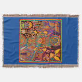 Oaxaca Mexiko mexikanischer Mayan Aztec Tribal Art Decke (Vorderseite)