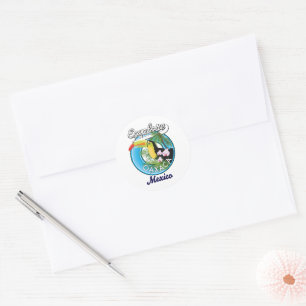 Oaxaca Mexiko Reise Logo Runder Aufkleber