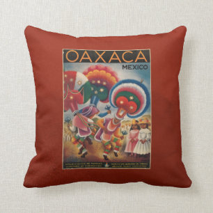 Oaxaca, Mexiko Vintage-Tourismusposter-Wurfkissen Kissen